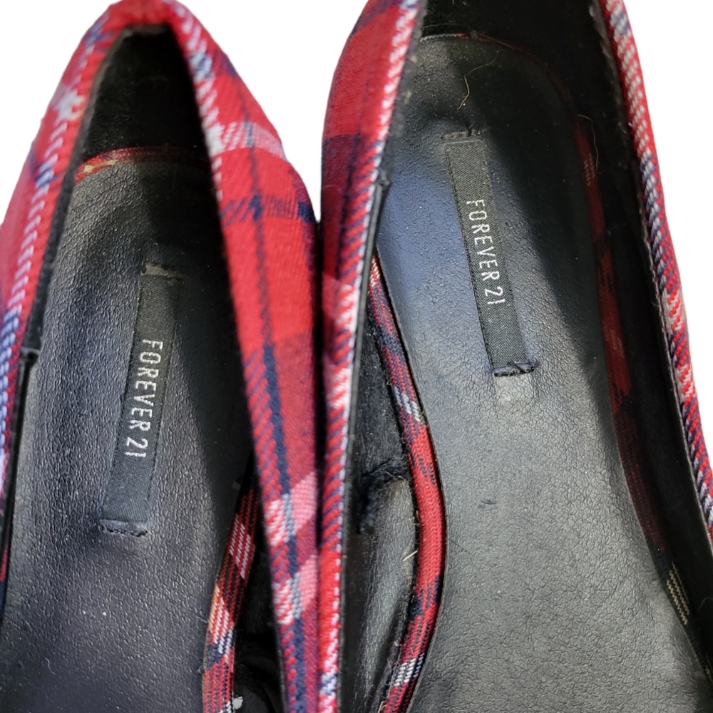 🎉 forever 21 Pointed Toe Plaid Flat Shoe - Picture 3 of 4